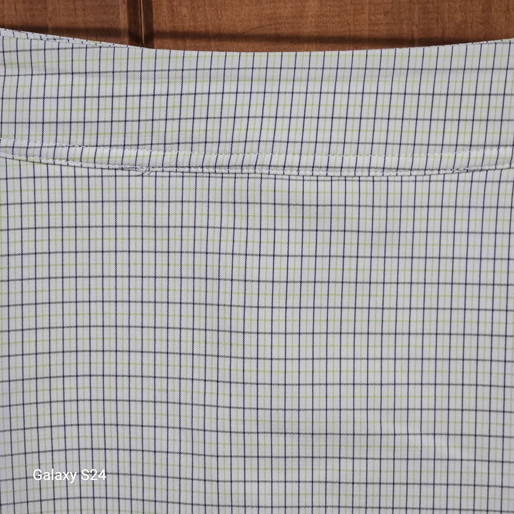 Links‎ Edition Womens Golf Skort Size 8 Plaid Grid White Lime Green Activewear